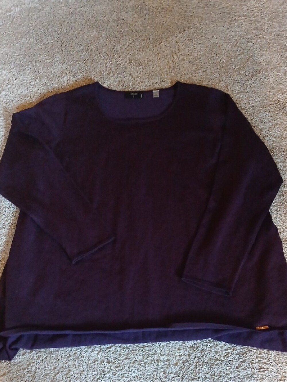 Tahari Deep Plum Crewneck Sweater